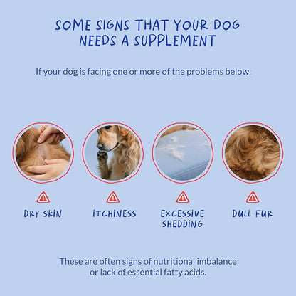 Omega 3 Fish Oil for Dogs - with Omega 3, 6, and 9, Vitamin E for Dog Shedding, Itchy, Dry Skin, Joint & Heart Support (Soft Chews)