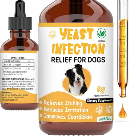 Natural Yeast Infection Treatment for Dogs,Supports Healthy Itch Relief,Inflammation Relief,Allergy Relief & More,Dog Ear Infection Treatment,Itch Relief for Dogs,Ear Infection Treatment for Dog