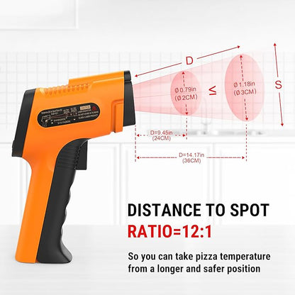 TempPro TP30 Infrared Thermometer Gun, Laser Thermometer for Cooking, Pizza Oven, Griddle, Engine, HVAC, Temperature Gun with Adjustable Emissivity & Max Measure -58°F ~1022°F (Previously ThermoPro)