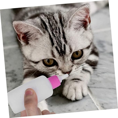 LIOOBO 60ml Pet Feeding Bottles 2 Sets Cat Milk Bottles Puppy Milk Feeder Pp Silicone Pet Supplies