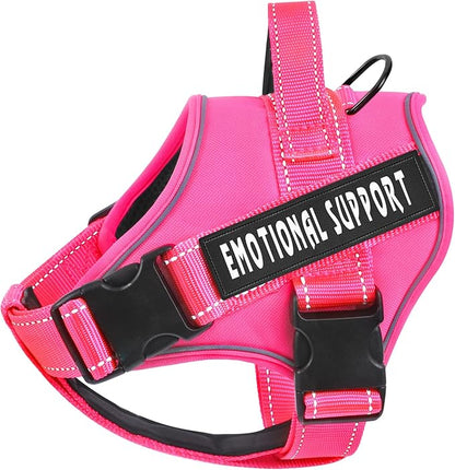 voopet Service Dog Harness, Emotional Support Pet Vest Harness, Reflective Breathable and Adjustable No-Pull ESA Dog Harness for Small Medium Large Dogs (with 4 PCS Removeable Tags)