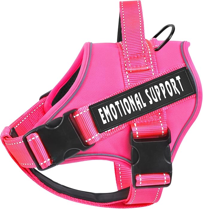 voopet Service Dog Harness, Emotional Support Pet Vest Harness, Reflective Breathable & Adjustable No Pull ESA Harness for Small Medium Large Dogs (with 4 PCS Removeable Tags),X Small (Pack of 1)