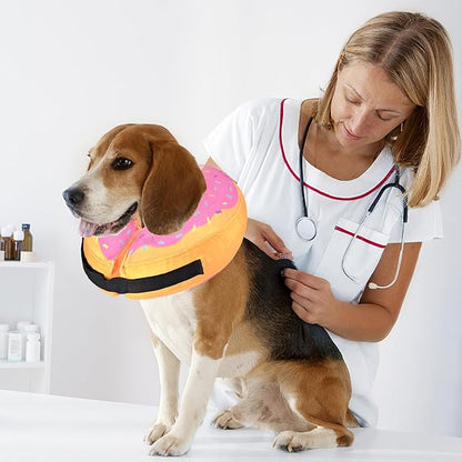 Katoggy Inflatable Dog Cone Collar for After Surgery, Doggie Neck Blow up Donut Recovery ECollar, Soft Adjustable Dog Cone for Small Medium Large Dogs and Cats