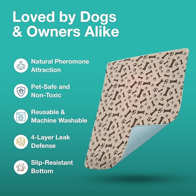 Furthrive Washable Pee Pads for Dogs with Pheromone Attraction, Reusable Puppy Pads, Waterproof Non-Slip Training Pad, 31.25 × 27.25 in, Pet-Friendly for Crates, Apartments, Puppy Supplies (One Unit)