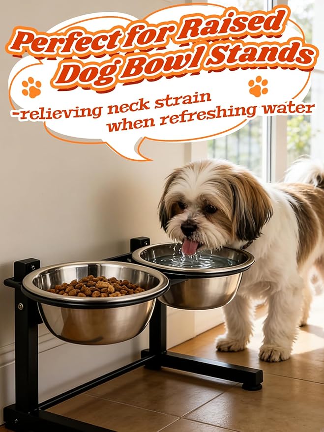 2 Pcs 0.5 Gallon Dog Bowls for Small Dogs - Food Grade Stainless Steel Metal Water Bowl, Easy to Clean Food Bowls for Indoor Outdoor