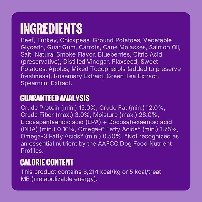 Wellness CORE Puppy Treats, Natural, Training Treat, Grain Free, Brainiac Beef & Turkey (6 Ounce Bag)