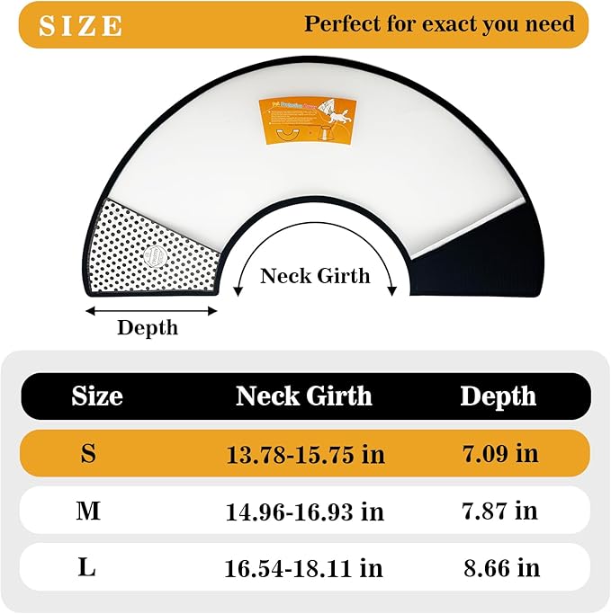Pet Dog Cone Collar After Surgery, Adjustable Plastic Pet Recovery E-Collar for Dogs Cats, Soft Breathable Surgical Elizabethan Dog Neck Cover for Prevent Biting and Stop Licking Wound Small