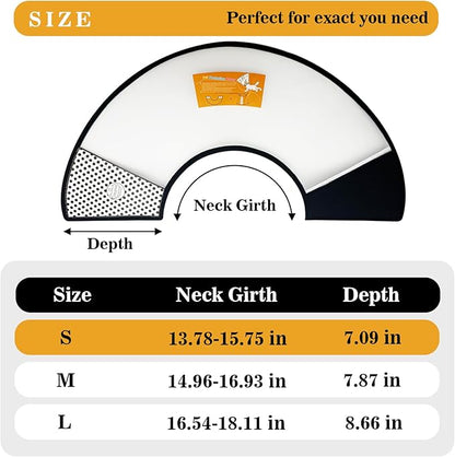 Pet Dog Cone Collar After Surgery, Adjustable Plastic Pet Recovery E-Collar for Dogs Cats, Soft Breathable Surgical Elizabethan Dog Neck Cover for Prevent Biting and Stop Licking Wound Small
