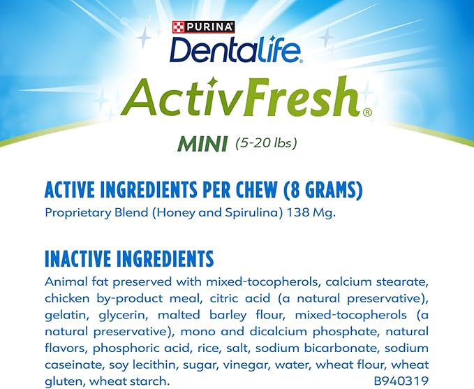 DentaLife ActivFresh Pack of 2 Dog Chews for Small Dogs, Dental Chews to Freshen Breath, Chicken Flavor, 13.5 oz. Each, 45 Each/90 Total - 45 Ct. Pouch