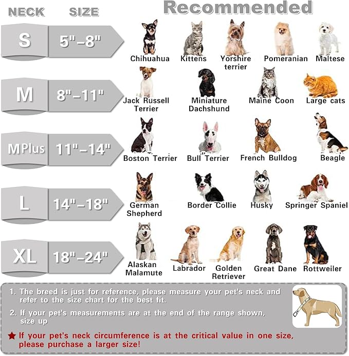 MRSOHRET Dog Cone, Dog Surgery Collar, Inflatable Cones for Small Medium Large Dogs, Grey Recovery Collar, Does not Impede Vision (XL Grey)