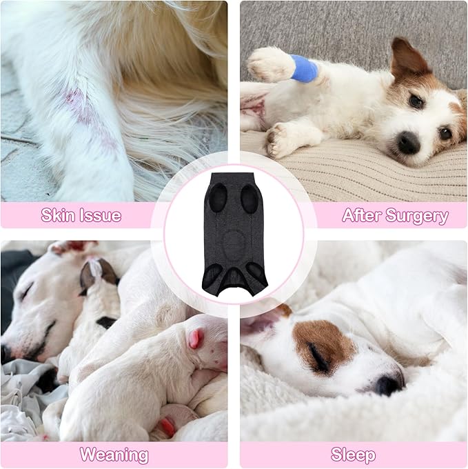 Coppthinktu Recovery Suit for Dogs After Surgery, Dog Onesie Surgery Recovery Suit for Female Spay, Soft Surgical Pajamas Bodysuits for Puppy to Prevent Licking Dog Cone Alternative