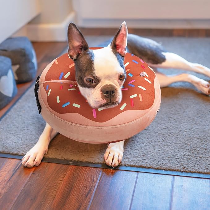 BEAUTYZOO Dog Cone Alternative After Surgery for Large Medium Small Dogs, Soft Inflatable Cone Collar for Dogs Cats, Dog Neck Donut E Collar Dogs Recovery Collar to Stop Licking, Chocolate Brown, XL