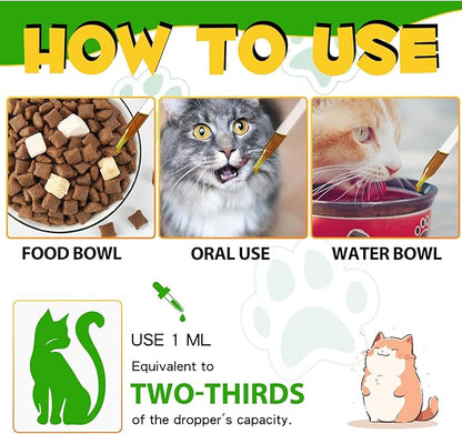 VOSIFSDIY Cat Constipation Relief, Liquid Drops Supports Laxative Relief, Cat Herbal Supplements, Stool Softener Laxative Constipation Relief, Chicken Flavour- 60ml / 2 fl.oz