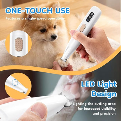 Mcbazel Pet Micro Precision Trimmer, Multifunctional Pet Hair Trimmer Waterproof Rechargeable Shaver with LED Light for Paws Eyes Ears Face Buttocks for Small Dogs and Cats，50dB Quiet Shave.