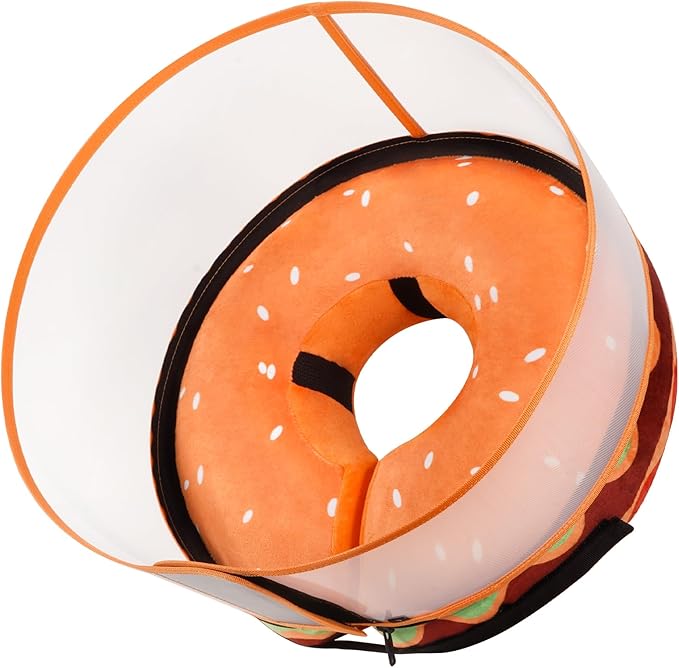 Inflatable Dog Cone Collar with Detachable Enhanced Anti-Licking Shield, Soft Neck Donut Collar for Dogs After Surgery, Adjustable Dog Cone Alternative for Large Medium Small Dogs & Cats