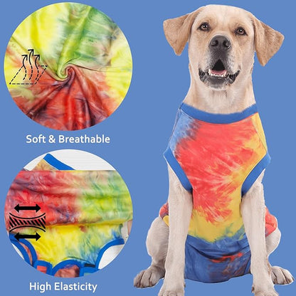 Dog Surgery Recovery Suit, Surgical Recovery Suit for Dog Male Neuter, Female Spay Shirt, Cone Alternative Pet Surgical Onesie Post Surgery Bodysuit (Tie-dye Blue, XXXL)