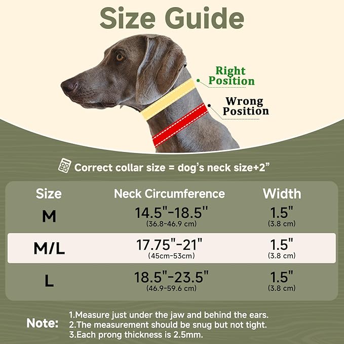 Mayerzon Martingale No Pull Collar for Medium Large Dogs German Shepherd Doberman Pitbull, Patented Anti Pull Correction Dog Collar for Walking Training, Reflective, Adjustable, Hidden(M/L, Khaki)