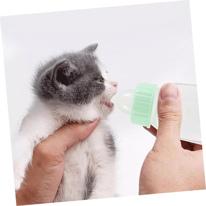 Pet Nursing Feeder Bottle Set for Newborn Puppies Kittens Hamsters Leak- Ergonomic Anti-wear Small Animal Feeding Kit with Soft Nipple for Safe Milk Feeding and Easy Cleaning