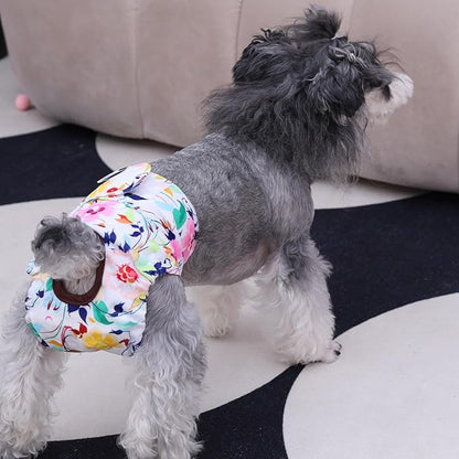 CuteBone Dog Diapers Female Washable Small Medium Large 3 Pack Reusable Doggie Diapers Puppy Period Pants for Doggy Heat Cycle Peeing