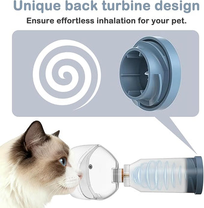Cat Inhaler Spacer, for Cats and Small Dogs, Pet Aerosol Chamber with Silicone Mask, for First Aid at Home or Outdoors S