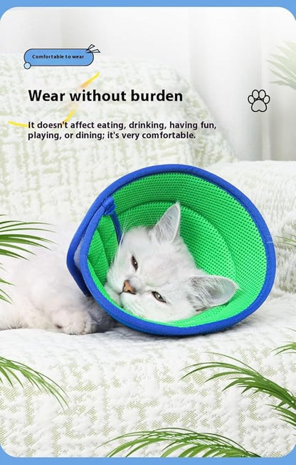 Soft Dog Cone Collar Alternative, Adjustable E-Collar for Surgery Recovery & Wound Protection. Comfy Elizabethan Cone for All Pets. (Blue, M(Fit 6.6-11 lb Dog))