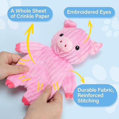 Prime Pets 5 Pack Plush Squeaky Dog Toys, No Stuffing Bodies, Crinkle Pet Toys for Small Medium Large Dogs, Puppy Chew Toy to Keep Them Busy