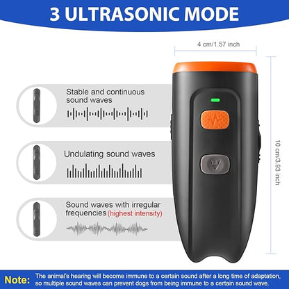 Ultrasonic Dog Barking Control Device, Anti Barking Device Dog Barking Silencer with LED Light, 3 Training Modes Bark Deterrent Devices 20ft Range Dog Training & Behavior Aids w/SOS