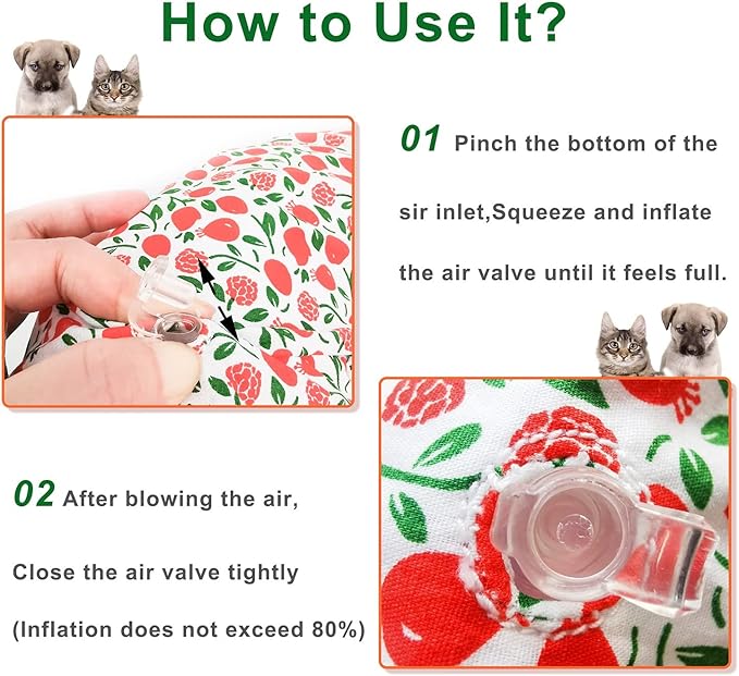 Protective Inflatable Collar for Dogs and Cats - Soft Pet Recovery Collar Does Not Block Vision, Prevents Pets from Touching Stitches, Wounds and Rashes (Floral - 1, Neck 13" - 17")