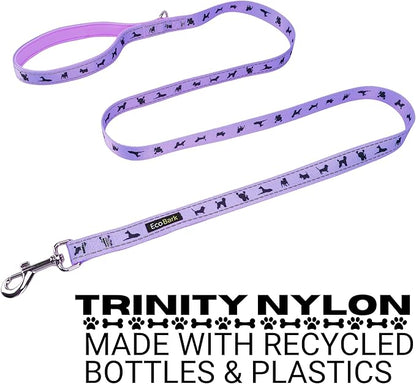 EcoBark Dog Leash - Soft & Reflective Comfort Leashes with Padded Handle - Soft, Strong, & Durable for Small, Medium or Large Dogs (Lavender)