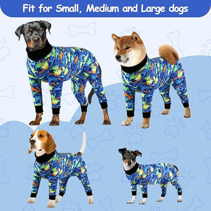 Etdane Dog Surgery Suit Recovery Suit for Dogs Female Spay, Male Neuter Dog Onesie After Surgery Surgical Bodysuits Anti Shedding Suit Dinosaurs/XS