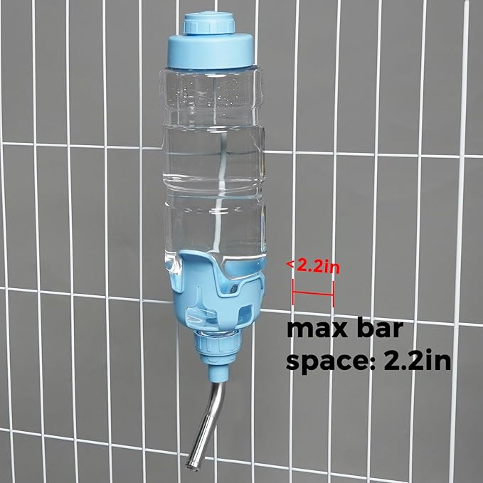 Vannon Dog Water Dispenser for Cage, 34oz Auto Feeding Crate Water Bottle for Dogs, Cats & Rabbits, Pet Nozzle Diameter: 12mm, BPA Free, Blue