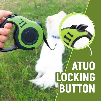 Retractable Dog Leash Automatic Telescopic Tractor Dog Tape, Pet Tape 10/16 FT Durable and Convenient, with Folding Bowl, Dispenser, Rubbish Bags, Suitable for Small and Medium Dogs