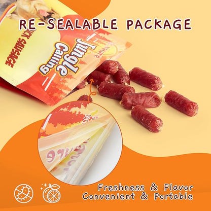 Jungle Calling Soft Duck Sausage Dog Treats, Grain-Free Single Ingredient Tender Duck Jerky, Easy to Chew Training Treats for Small & Medium Dogs, 10.6 oz