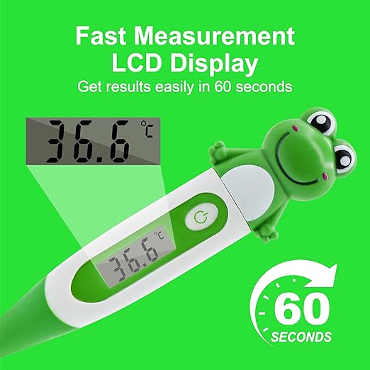 Digital Thermometer for Adults & Kids, Cartoon Design Oral Thermometer for Babies, Accurate Body Temperature Reading in 60 Seconds,with Fever Alert Sound Feature (1)