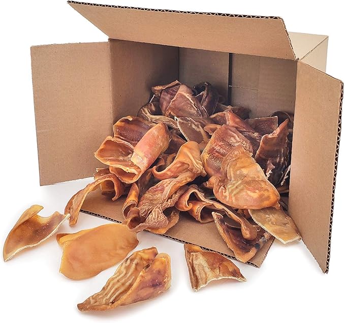 Best Pet Supplies GigaBite Half-Cut Pig Ears for Dogs - All-Natural Slow-Roasted Chews that Clean Teeth and Satisfy Aggressive Chewers - 50 Pack for Medium, Large Dogs