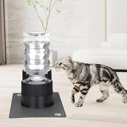 RIZZARI Automatic Dog Water Dispenser: 7L Black Stainless Steel Feeder with Auto-Refill - Elevated Design Eases Joint Strain for Senior Dogs - Leak-Resistant Base - Ideal for Livingroom Bedroom