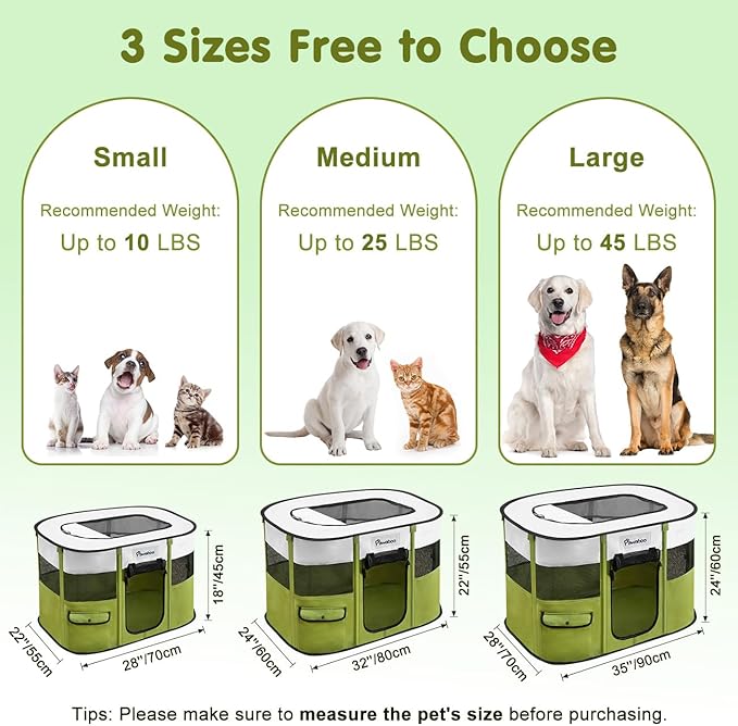 Dog Playpen, Portable Pet Playpen Cat PlayPens, 600D Oxford Dog Kennel Tent Crate, Waterproof&Breathable, Indoor Outdoor Travel Camping Use for Medium/Large Breed with Carrying Case+Folding Bowl(M)