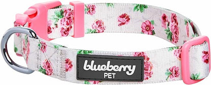 Cherry Garden Dog Collar with Dainty Flowers