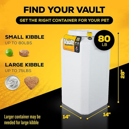 Vittles Vault Traditional Pet Food Storage Container For Dog Kibbles/Bird Seed/Oatmeal/Rice/Flour/Cereal, BPA Free Plastic, Sealed Airtight For Cat Food, Up To 80 lb, Made in USA, With Scoop, Gray