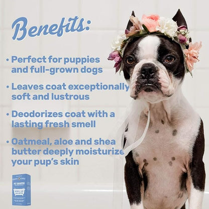OLIVER'S CHOICE Dog Shampoo with Oatmeal, Aloe & Shea Butter – Deodorizing Puppy Shampoo for Smelly Dogs, Itchy Skin Relief, Paraben-Free, Biodegradable, Cruelty Free – 14 fl. oz