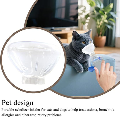 Pet Masque for Dogs Cats - Veterinary Inhalation | Adjustable Soft Transparent Chamber with Tube Connector, Animal Respiratory Health Care Tool 6.89x2.76x2.76 in