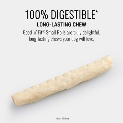 Good n Fit Small Rolls with Real Chicken Liver Flavor, 6 Count, Long-Lasting Highly Digestible Rawhide Chews for Dogs