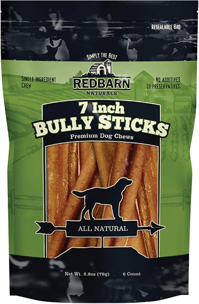Redbarn Pet Products 7" Bully Sticks for Dogs 6-Count, Pack of 15