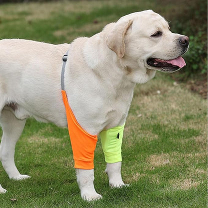 HDKUW Dog Elbow Protector for Calluses, Recovery Suit for Front Legs, Cone Collar Alternative to Stop Licking Wounds, Cover Sleeve for Small Medium Large Dogs - Brown M