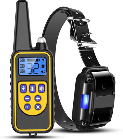 iMounTEK Shock Collar for Dogs, Bark Collar with Remote, Dog Training Collar w/3 Modes, Up to 2600Ft Remote Range, 0~99 Shock Levels, 3 Channels, for Small Medium Large Dog (Collar with Remote)
