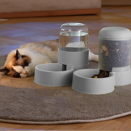 GKYZBB Automatic Cat Feeder and Cat Water Dispenser,Automatic Feeder and Water Dispenser 1 Gallon for Small Medium Big Dog Pets Puppy Kitten