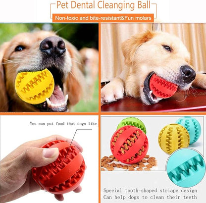 Sunglow 2 Pack Dog Toy Ball - Nontoxic Bite Resistant Teething Toys for Small/Medium/Large Dog and Puppy Cat, Dog Pet Food Treat Feeder Chew Tooth Cleaning Exercise Game IQ Training