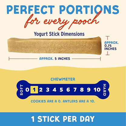 Himalayan Dog Chew Yogurt Sticks, Mixed Flavors, Dog Treats with Prebiotics, Probiotics & Protein, Digestive Support, Lactose & Gluten Free, Natural Dog Treat for All Breeds, Made in America, 4pk