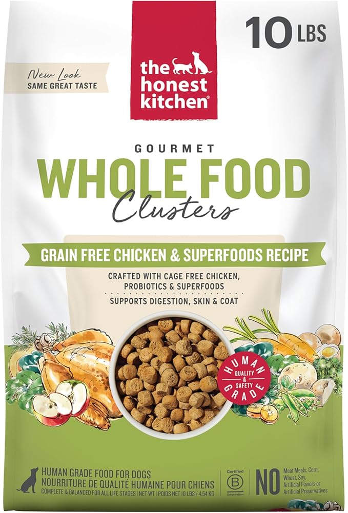 The Honest Kitchen Human Grade Whole Food Clusters Dog Grain Free Chicken 10 lb Bag