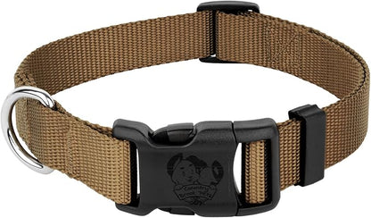 Country Brook Petz - Everyday Nylon Dog Collar for Large, Medium, and Small Dogs and Puppies - for Everyday Use in 10+ Warm Colors (Extra Large, 1 Inch Wide, Coyote Tan)